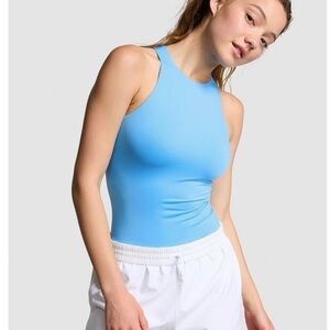 PINK Victoria's Secret Sky Blue High Neck Bodysuit